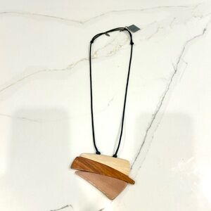 Adjustable Necklace with wooden accent